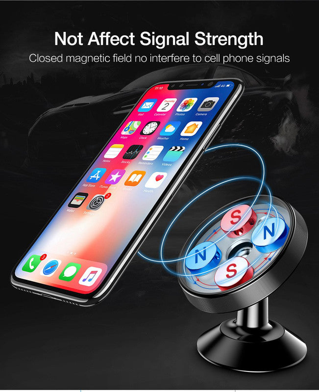 Luminous Universal Magnetic Mobile Phone Holder Car Mount Red
