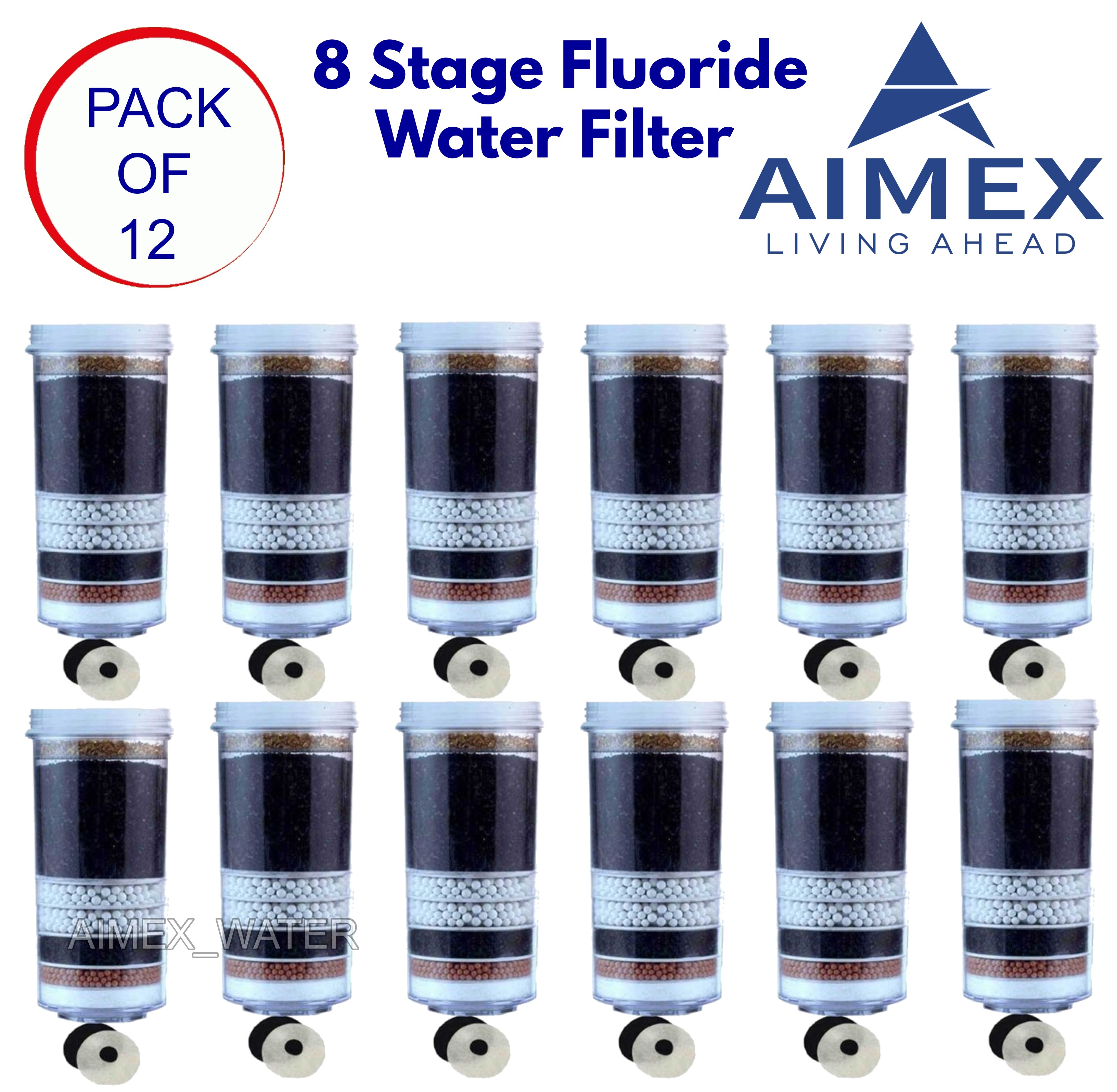 8 Stage Fluoride Reduction Water Filter Cartridges x12 BPA Free