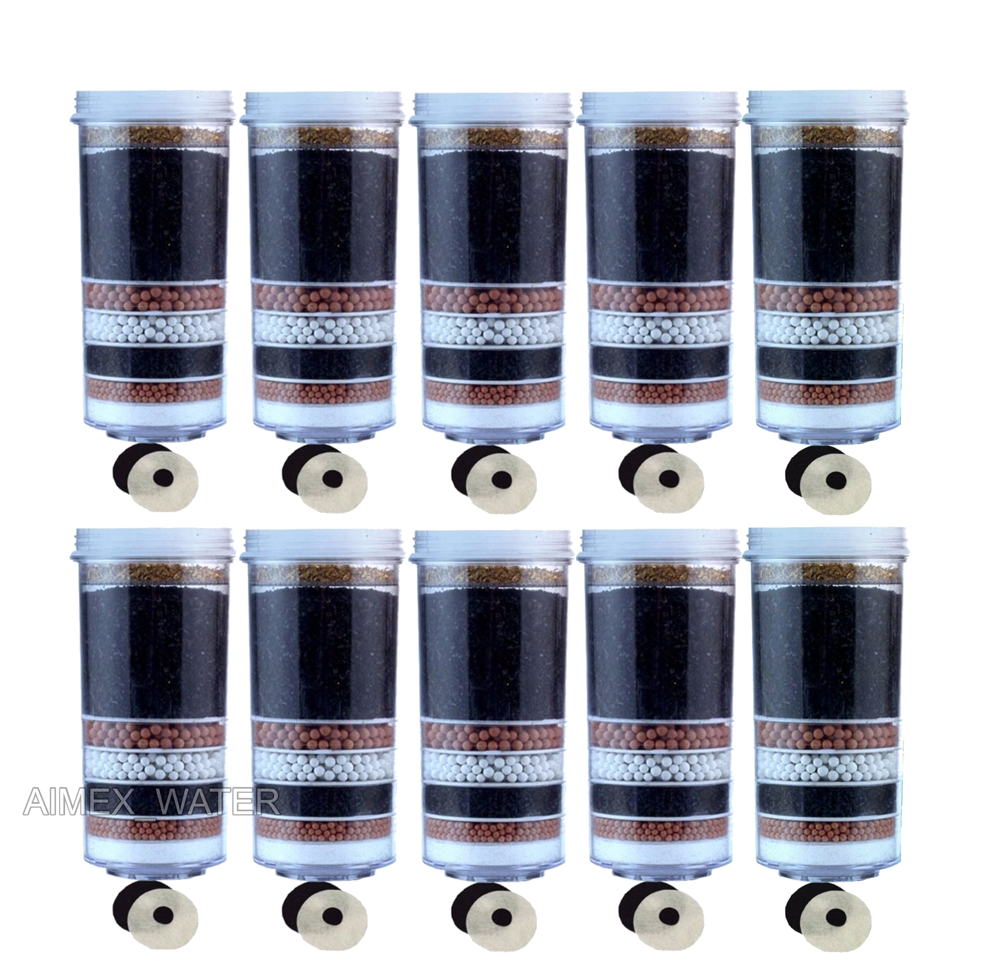 BPA-Free Alkaline Water Filter Cartridges Set of 10 - Aimex