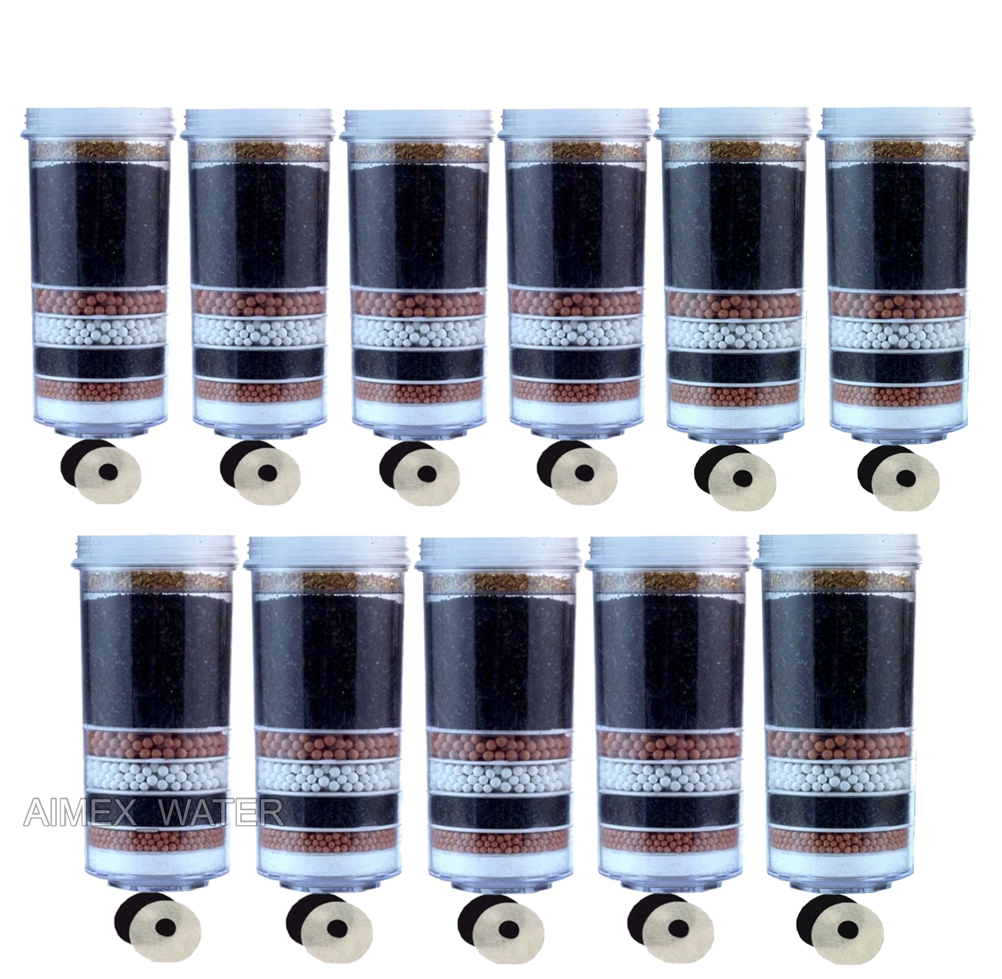 8 Stage Water Filter Cartridges, BPA Free, 11 Pack - Aimex