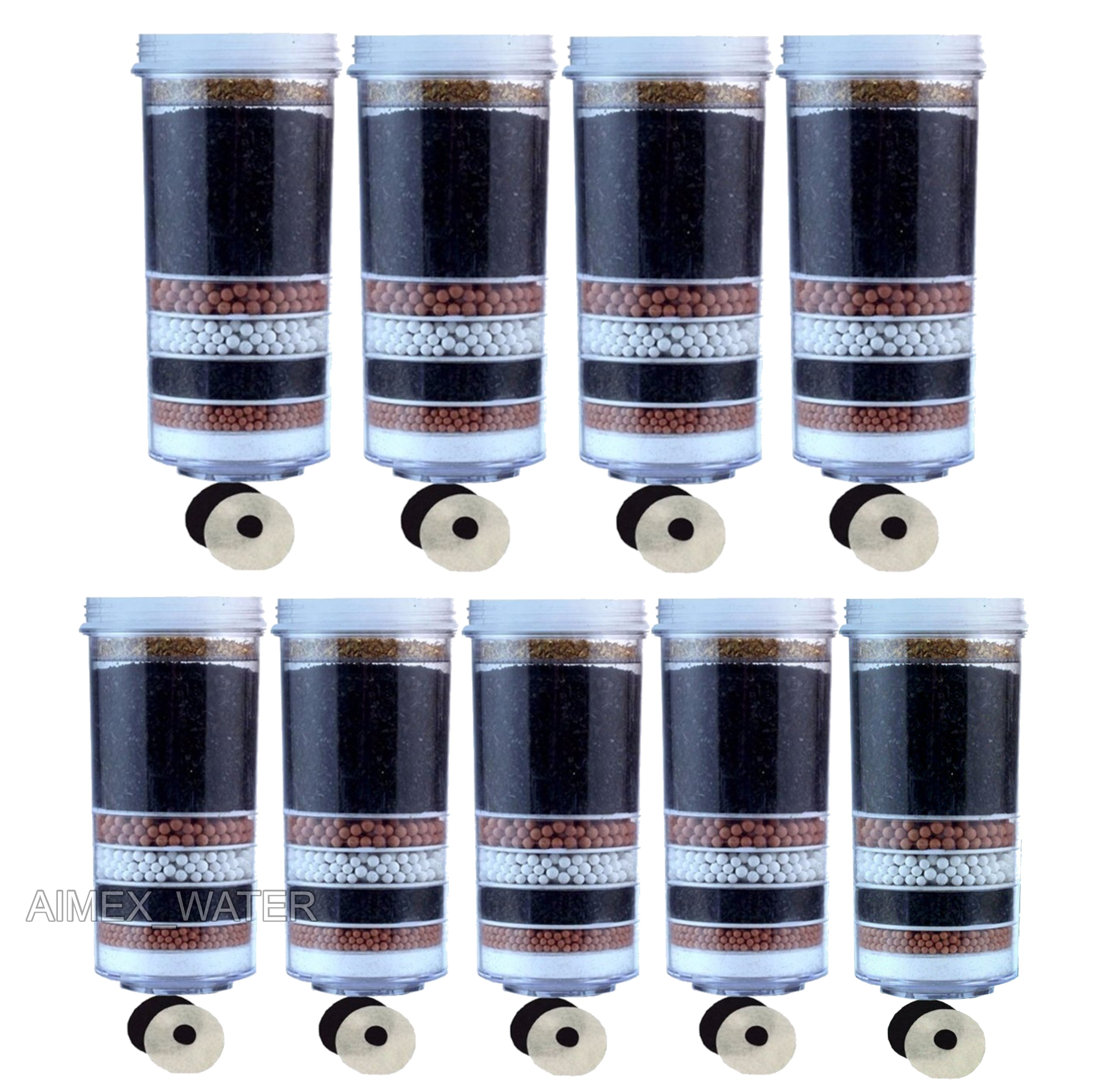 8 Stage Activated Carbon Water Filter Cartridges x 9 - Aimex