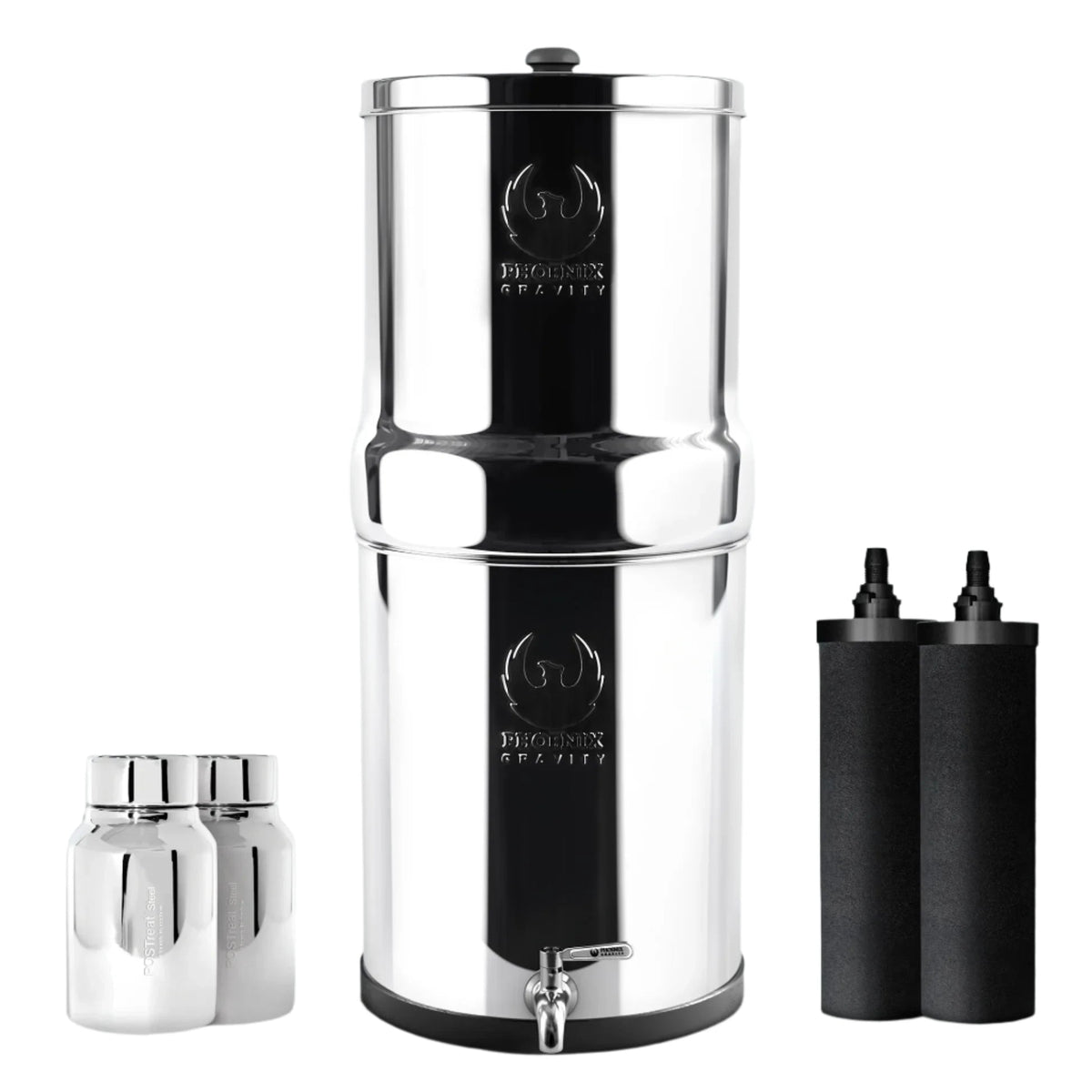 Stainless Steel Gravity Water Filter with Fluoride & Cyprus Stainless Steel Gravity Water Filter with Fluoride & Cyprus