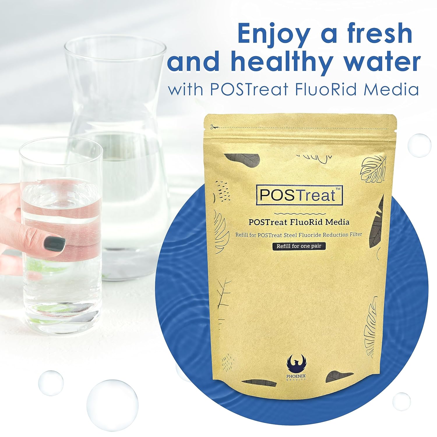 POSTreat FluoRid Media Refill -Fluoride Filter Media-Phoenix Gravity