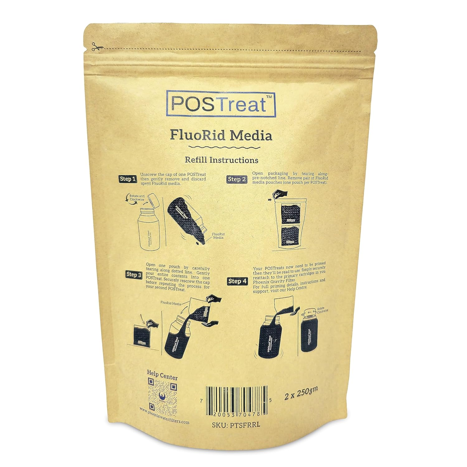 POSTreat FluoRid Media Refill -Fluoride Filter Media-Phoenix Gravity