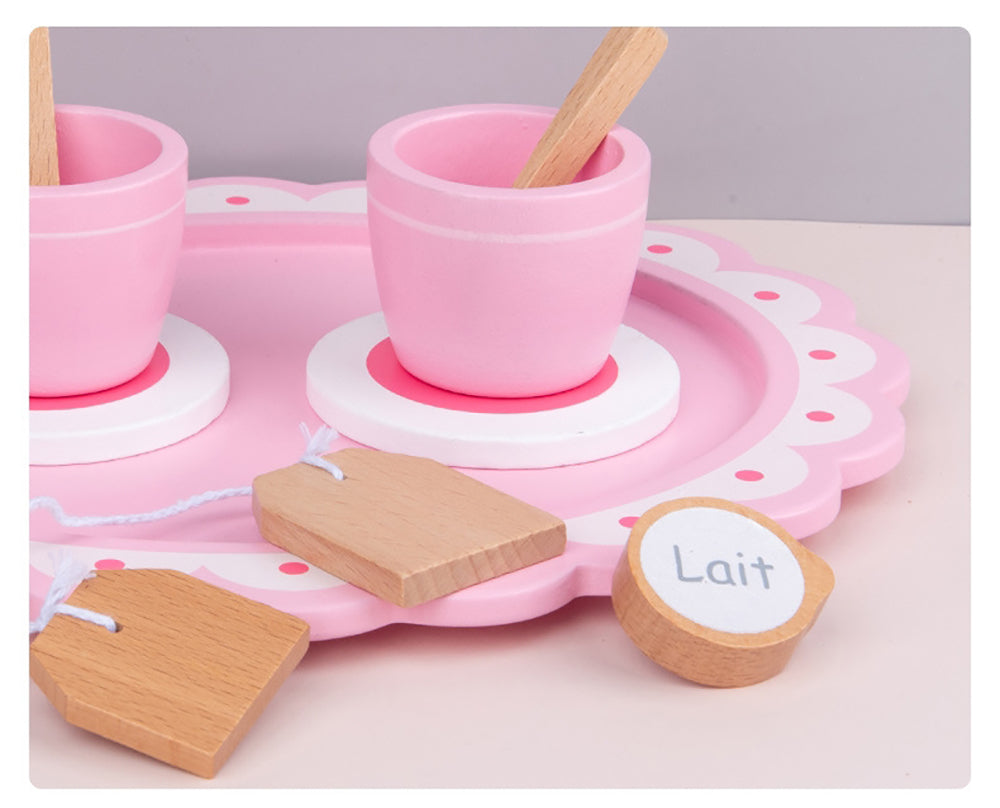 Hand-Eye Coordination Kids Wooden Tea Set Pretend Play