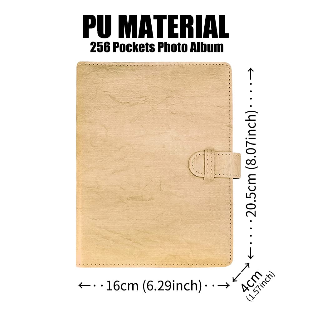 256 Pockets PU Photo Album for Instax Mini & Zink 2x3" (Beige)