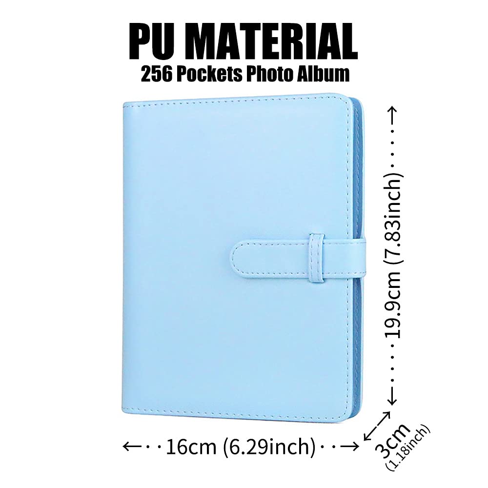 LIFEBEA 256 Pockets Photo Album for Fujifilm Instax Mini 11 12 9 40 Evo Liplay 8 7+ Instant Camera, Photo Album for Polaroid Kodak HP Zink 2x3" Photo Blue