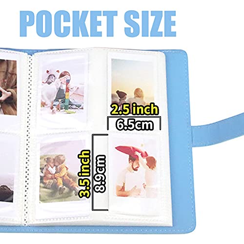 LIFEBEA 256 Pockets Photo Album for Fujifilm Instax Mini 11 12 9 40 Evo Liplay 8 7+ Instant Camera, Photo Album for Polaroid Kodak HP Zink 2x3" Photo Blue