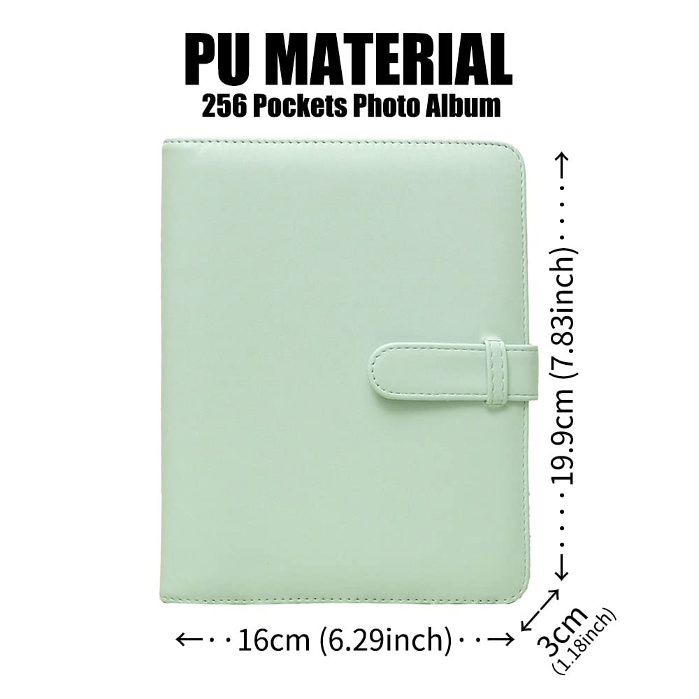 LIFEBEA 256 Pockets Photo Album for Fujifilm Instax Mini 11 12 9 40 Evo Liplay 8 7+ Instant Camera, Photo Album for Polaroid Kodak HP Zink 2x3" Photo Green