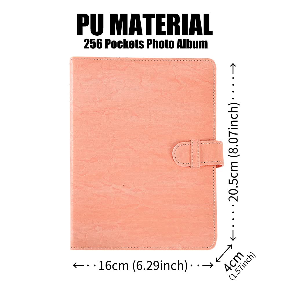 LIFEBEA 256 Pockets Photo Album for Fujifilm Instax Mini 11 12 9 40 Evo Liplay 8 7+ Instant Camera, Photo Album for Polaroid Kodak HP Zink 2x3" Photo Orange