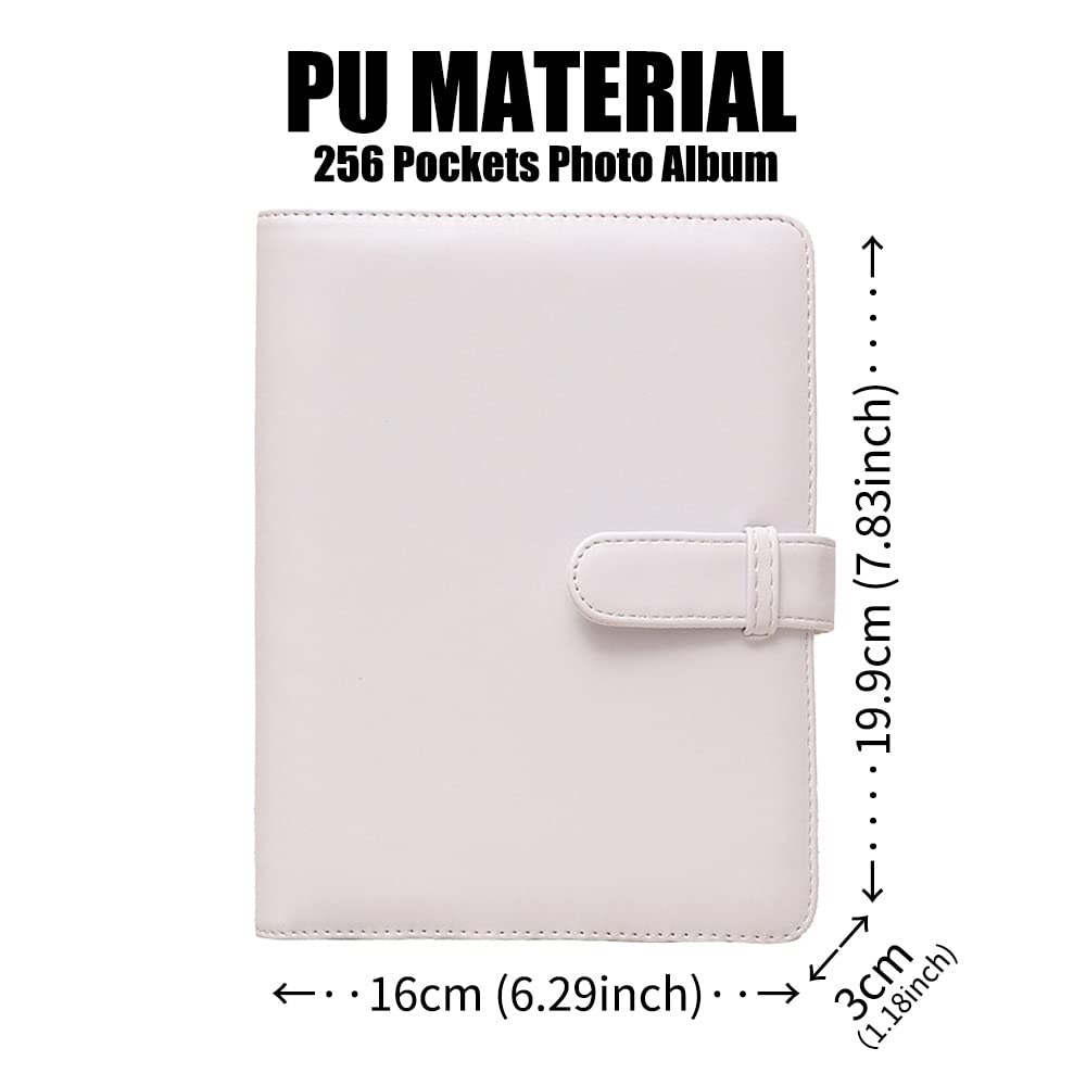 LIFEBEA 256 Pockets Photo Album for Fujifilm Instax Mini 11 12 9 40 Evo Liplay 8 7+ Instant Camera, Photo Album for Polaroid Kodak HP Zink 2x3" Photo White