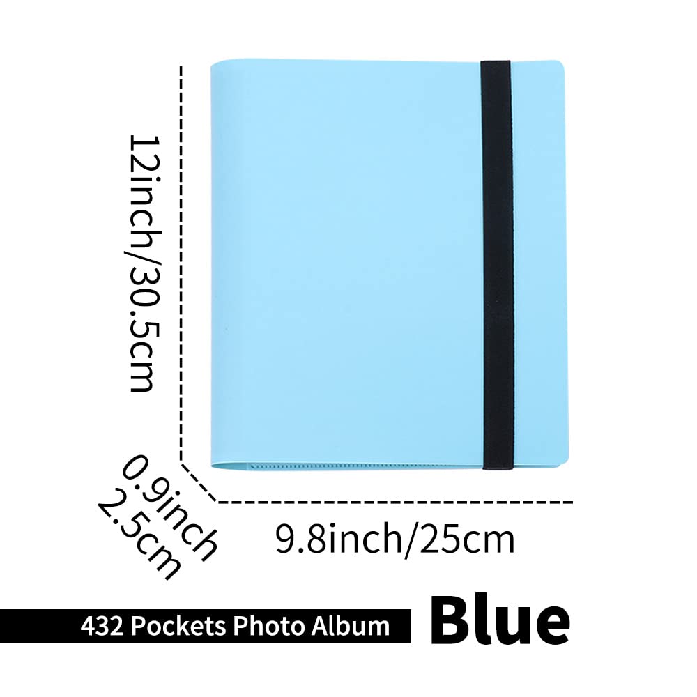 Tear-Resistant 432 Pockets Instax Mini Photo Album, Blue