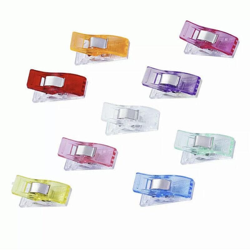 50Pcs Wonder Clips Craft Sewing Quilting Crochet Plastic Colourful Tool Diy Au - Clear 50PCS