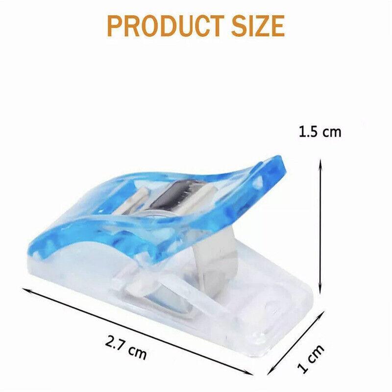 50Pcs Wonder Clips Craft Sewing Quilting Crochet Plastic Colourful Tool Diy Au - Clear 50PCS