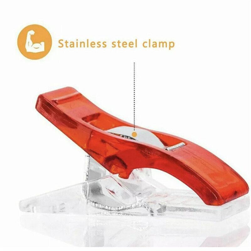 50Pcs Wonder Clips Craft Sewing Quilting Crochet Plastic Colourful Tool Diy Au - Clear 50PCS