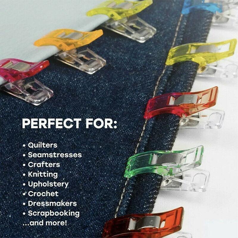 50Pcs Wonder Clips Craft Sewing Quilting Crochet Plastic Colourful Tool Diy Au - Clear 50PCS