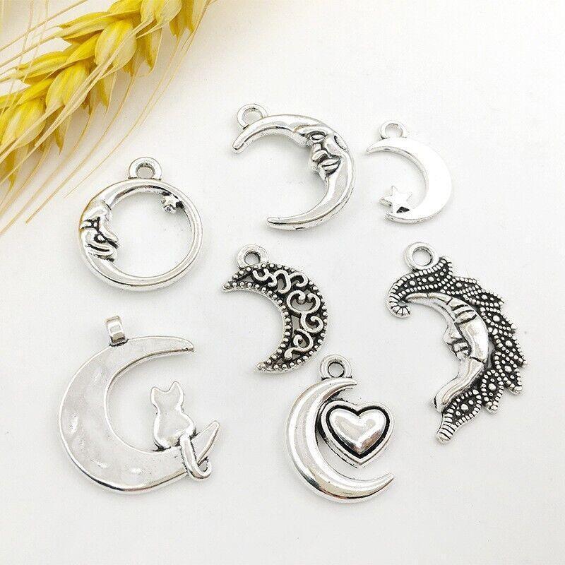 80Pcs Mixed Tibetan Silver Charms Pendants Jewelry Making Findings Diy Craft