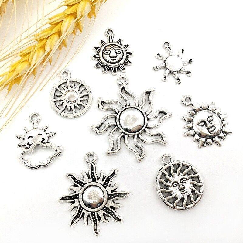 80Pcs Mixed Tibetan Silver Charms Pendants Jewelry Making Findings Diy Craft