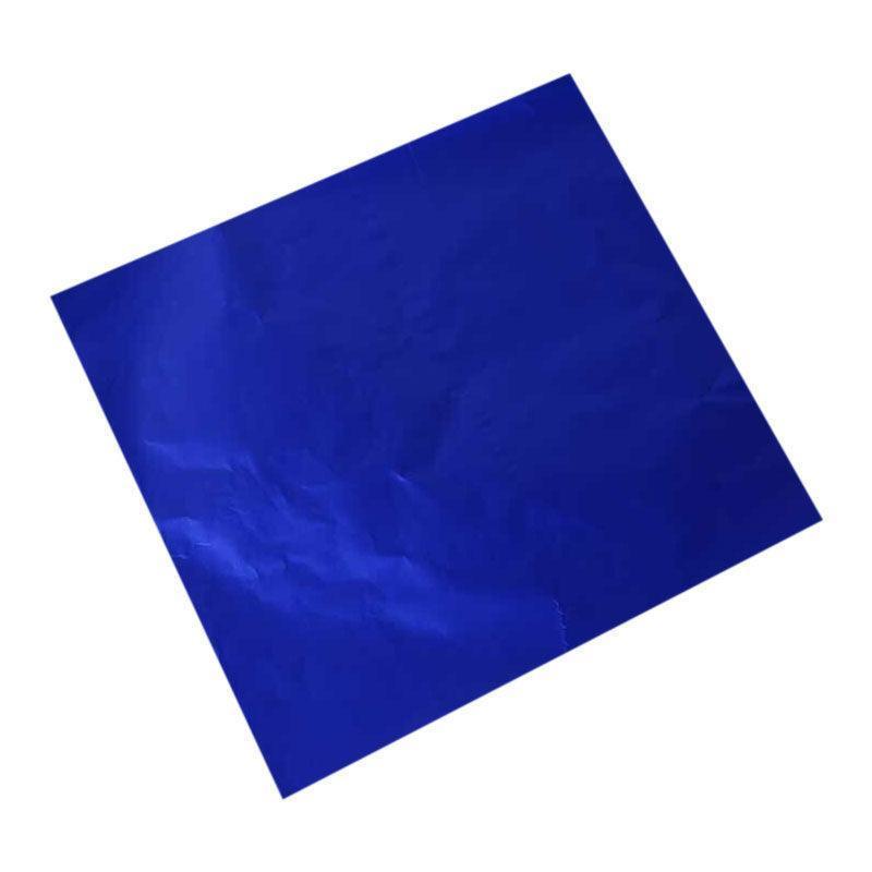 100PCS Tin Foil Aluminium Wrapping Square Chocolate Wrappers 15CM - Purple/Gloss