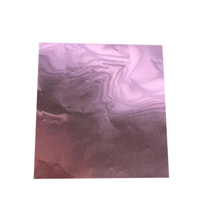 100PCS Tin Foil Aluminium Wrapping Square Chocolate Wrappers 15CM - Purple/Gloss