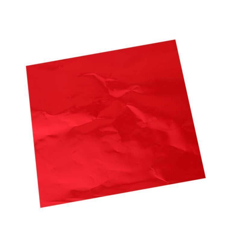 100PCS Tin Foil Aluminium Wrapping Square Chocolate Wrappers 15CM - Gold/Embossed