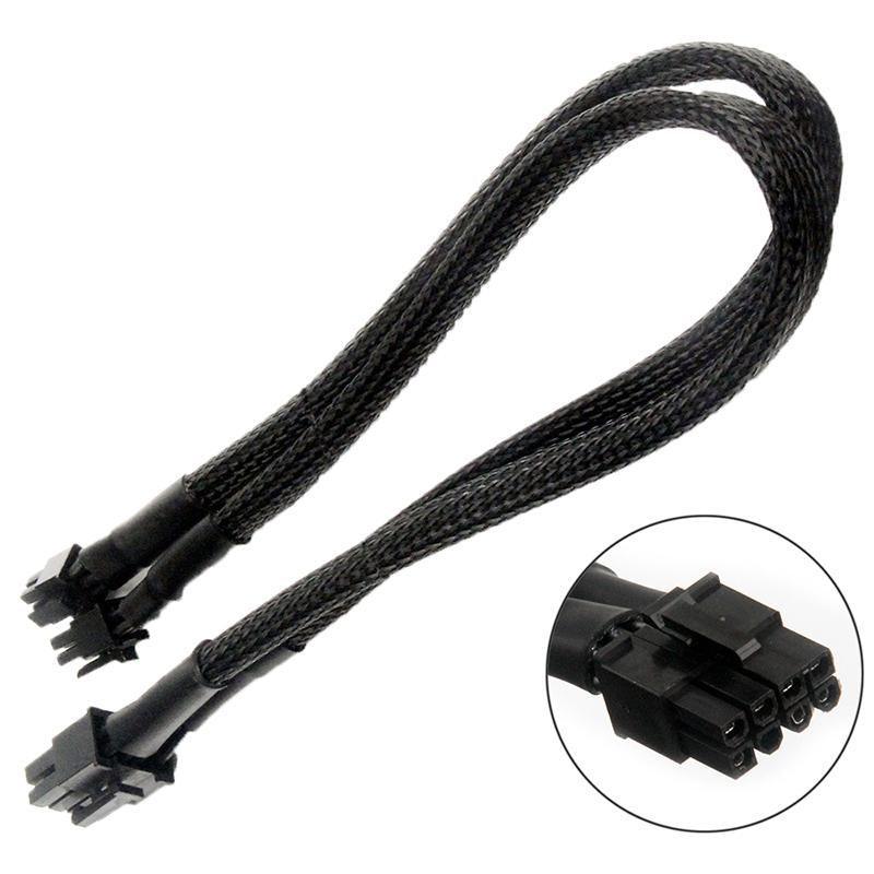 Dual Mini 6 Pin to 8 Pin PCI-E Video Card Power Cable Y Splitter 18AWG Mac Pro