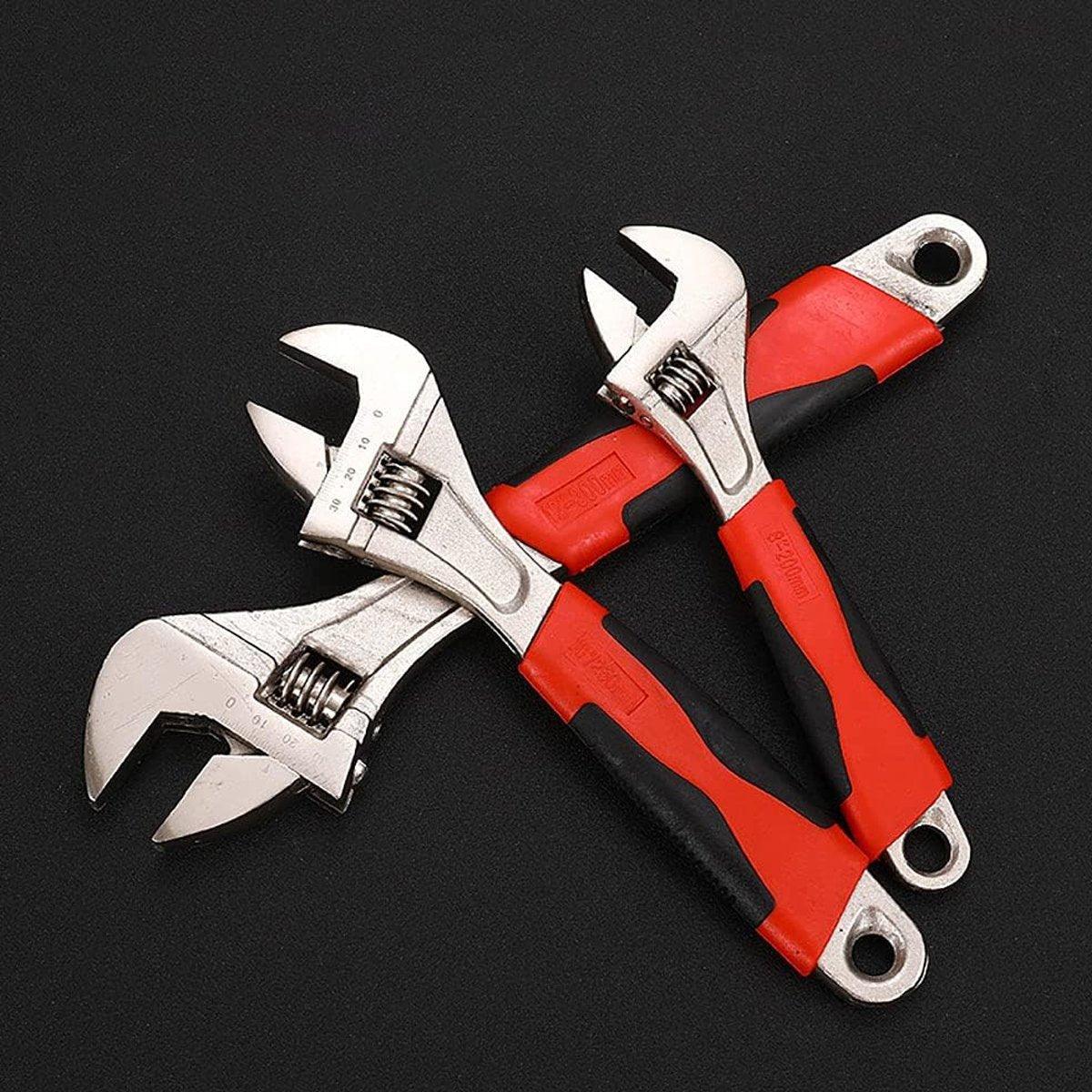 8inch 10inch 12inch Durable Chrome Vanadium Steel Rubberized Grip Adjustable Wrench - 12inch