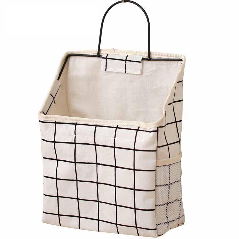 Wall Hanging Storage Bag Home Wardrobe Organiser Pouch Book Holder Phone Pocket - Cactus