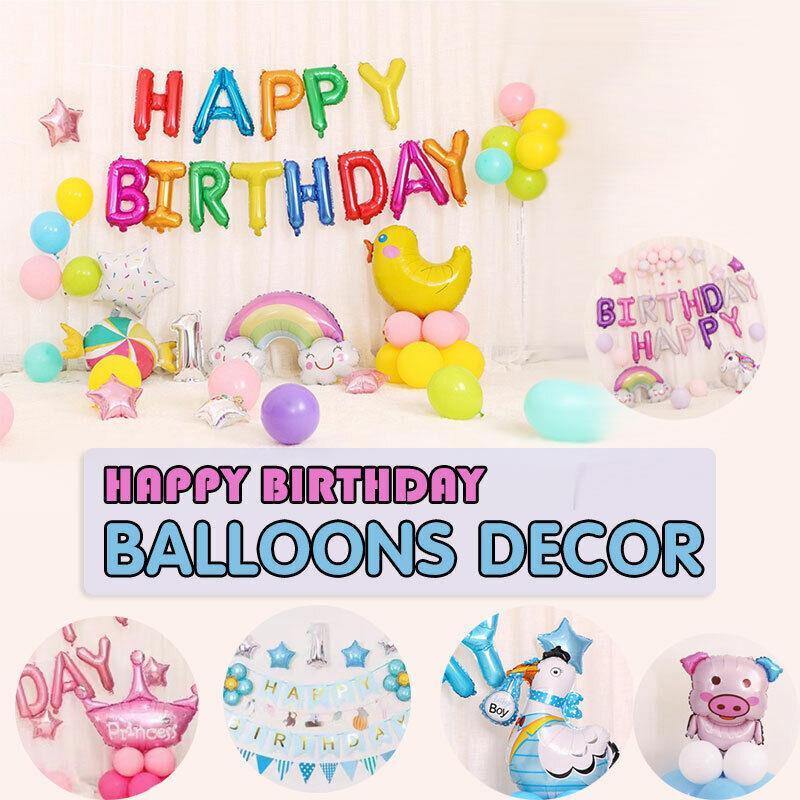 45-50 Pcs Happy Birthday 3D Unicorn Decoration Balloons Diy Decor Party Set - 03