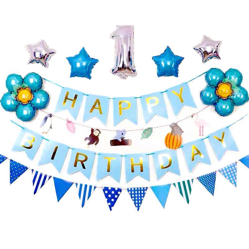45-50 Pcs Happy Birthday 3D Unicorn Decoration Balloons Diy Decor Party Set - 04