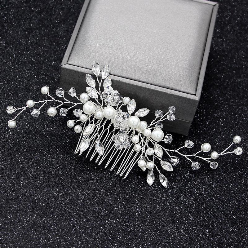 Bridal Headpieces Crystal Wedding Accessories White Jewelry Hair Comb Party Au