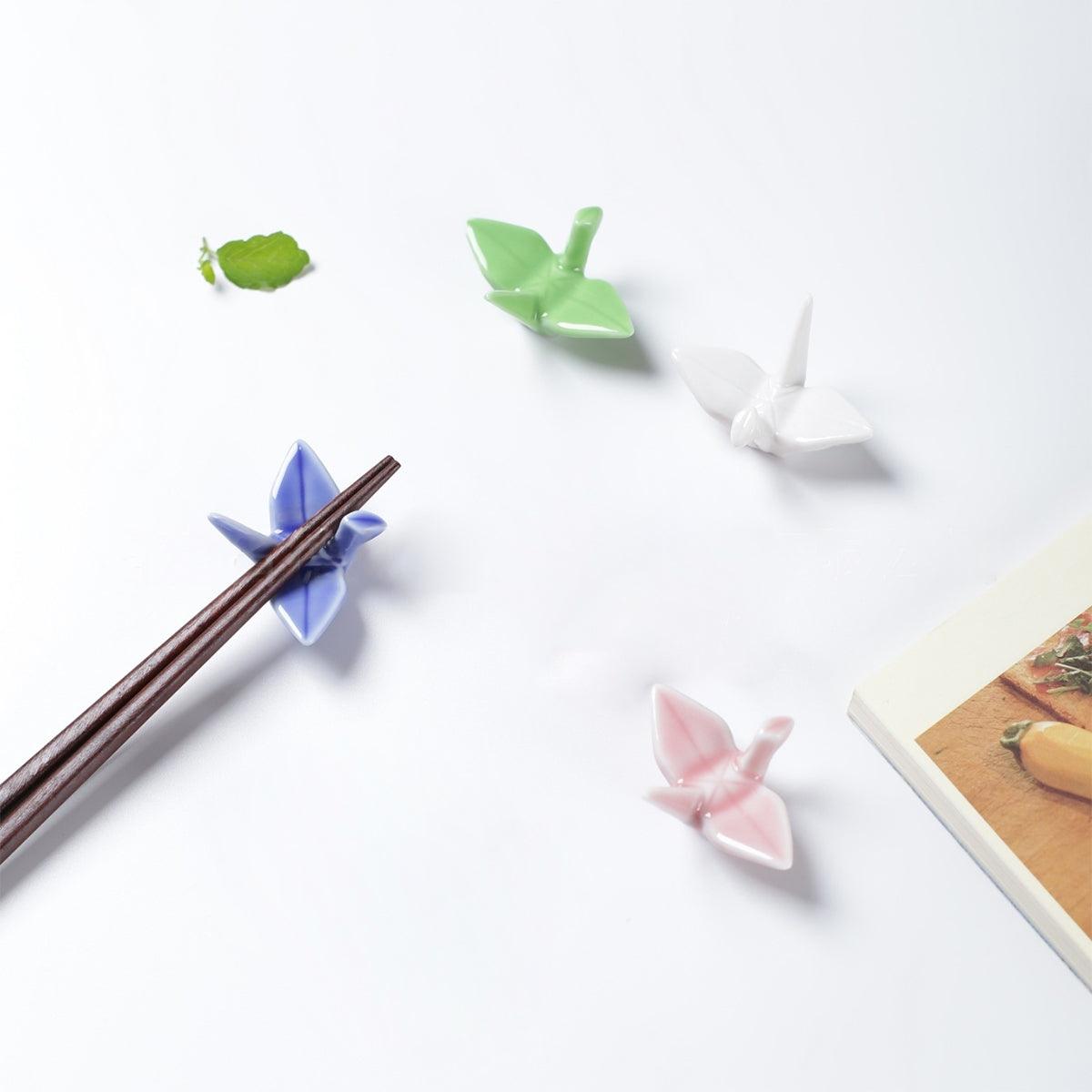 4pcs Ceramic Chopsticks Stand Set Decorative Ornaments for Home and Kitchen
