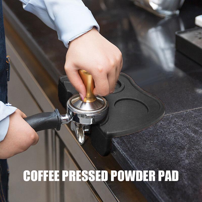Double Slot Silicone Coffee Tamper Mat | Non-Slip Corner Tamping Pad 21×15×4cm
