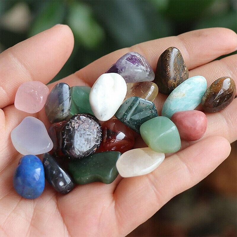 40Pcs Natural Polished Gemstone Collection Set for Display Education Crafts and Gifts
