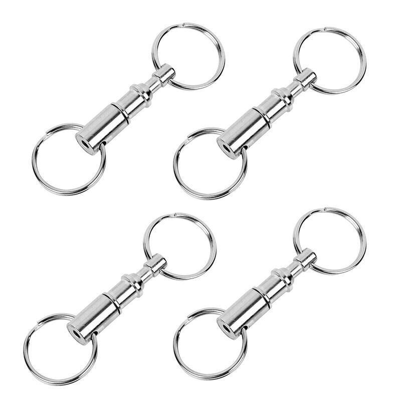 4X Detachable Quick Release Removable Keyring Keychain Key Ring Pull Apart Split