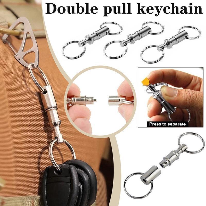 4X Detachable Quick Release Removable Keyring Keychain Key Ring Pull Apart Split