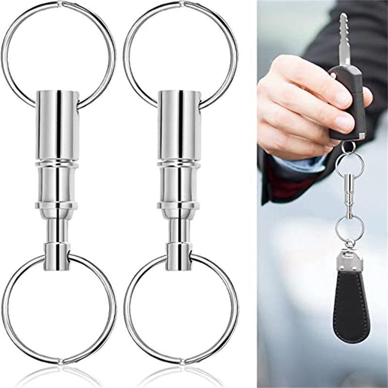 4X Detachable Quick Release Removable Keyring Keychain Key Ring Pull Apart Split