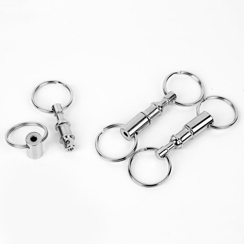 4X Detachable Quick Release Removable Keyring Keychain Key Ring Pull Apart Split