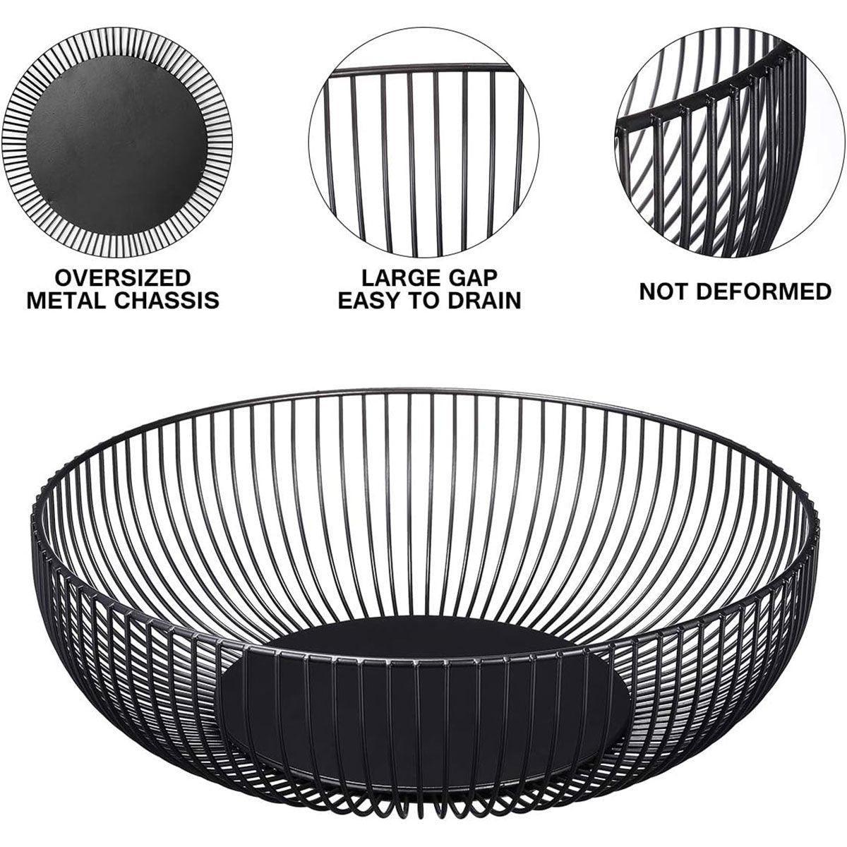 Multi Functional Wire Storage Basket Fruit Vegetable Holder for Kitchen Counter
