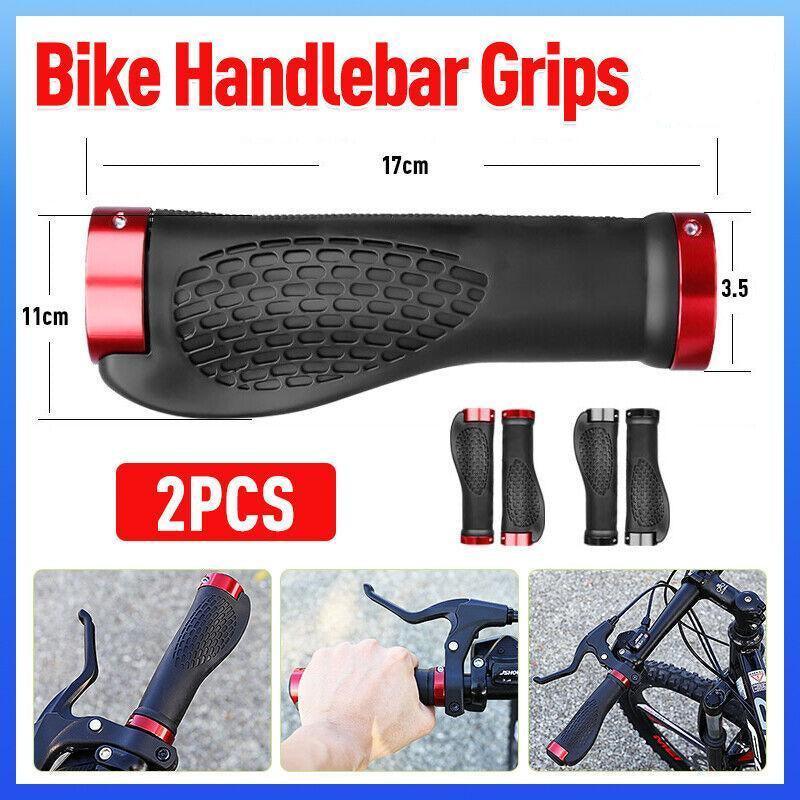 Cycling Lock-On Mtb Ergonomic Mountain Bike Rubber Grips Bicycle Handlebar Au - Red