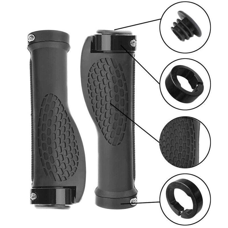 Cycling Lock-On Mtb Ergonomic Mountain Bike Rubber Grips Bicycle Handlebar Au - Red