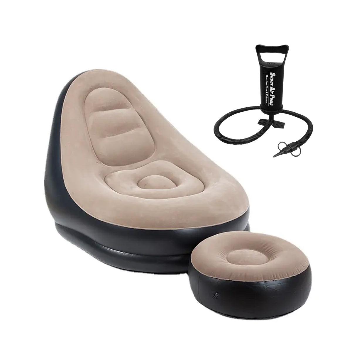3pcs Inflatable Air Chair Seat Lazy Sofa Lounge Blow Up Ottoman Outdoor Couch