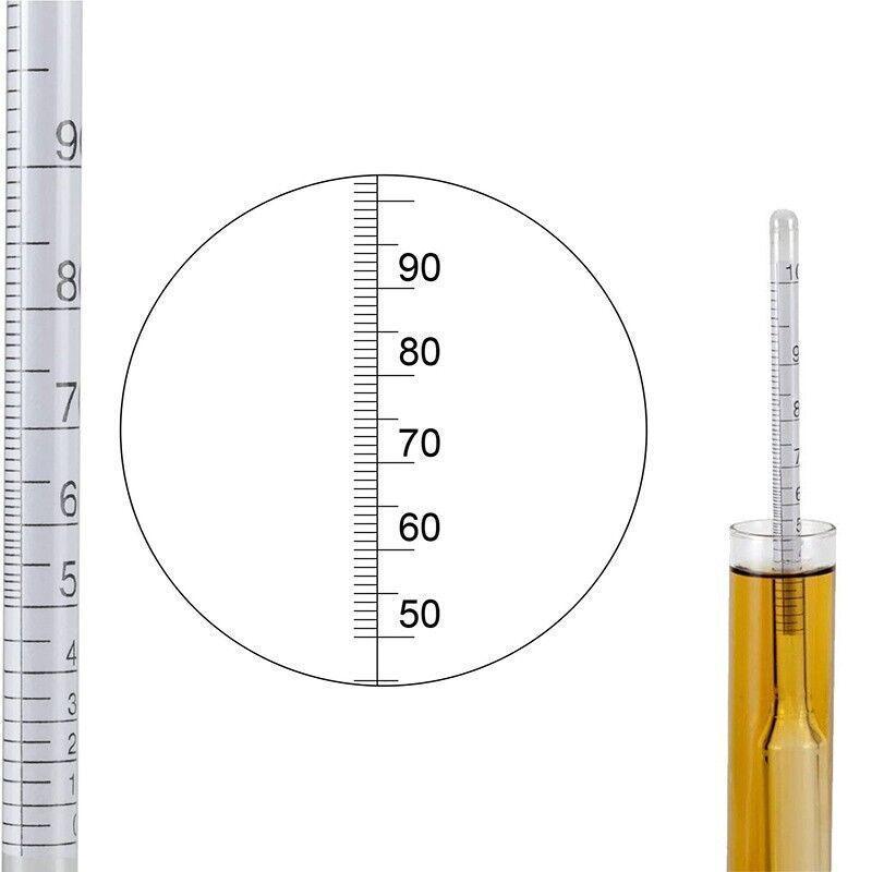 Alcohol Meter Hydrometer 0-100 Percent with 100ml Measuring Cup for Distilling