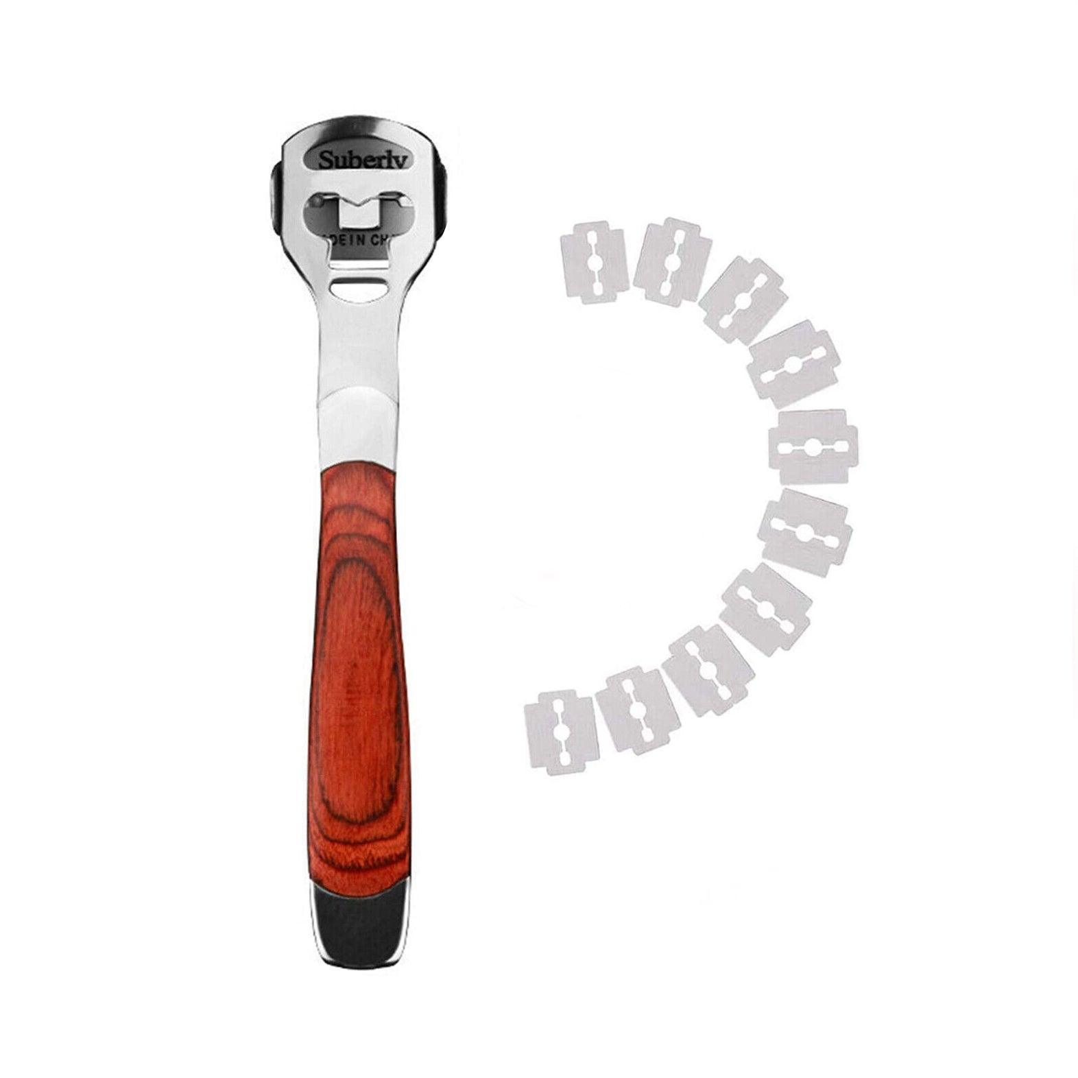 Foot File Hard Skin Remover Callus Shaver Corn Cutter Tool Pedicure + 10 Blades