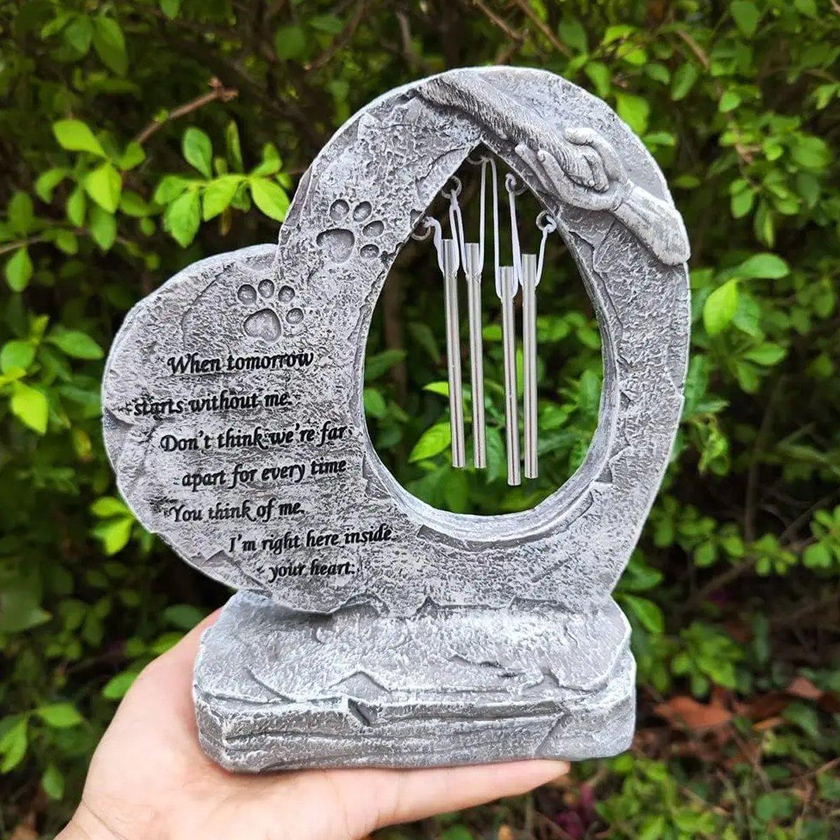 Wind Chime Pet Memorial Headstone Outdoor Garden Decoration for Remembrance