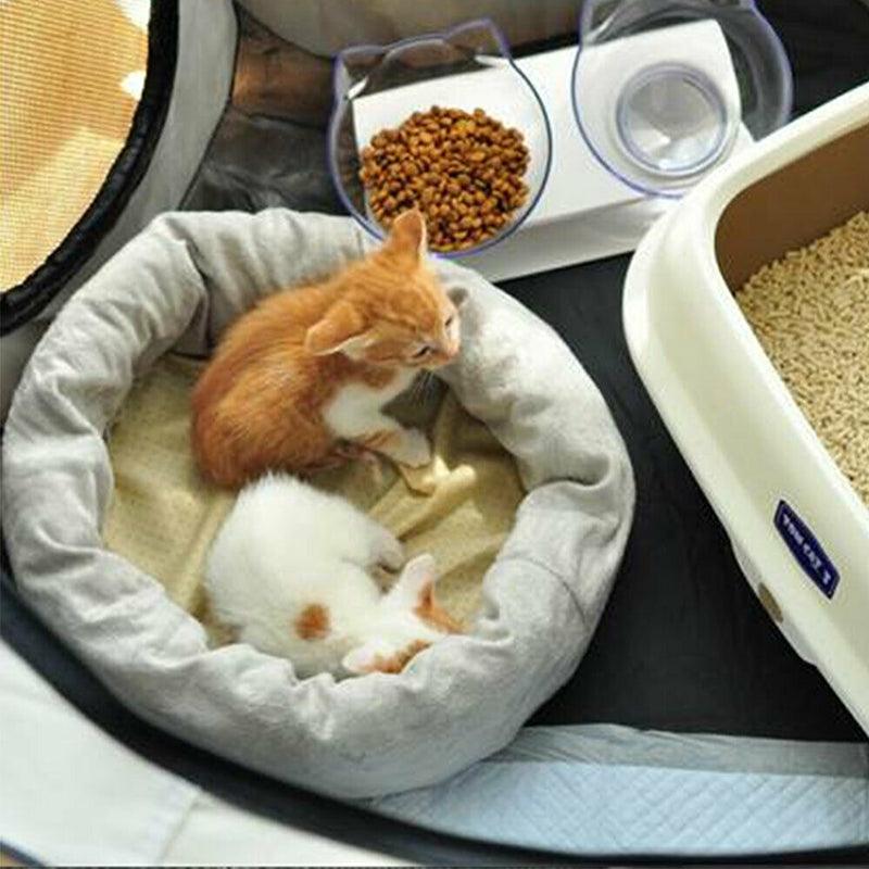 8 Panel Pet Tent Playpen Dog Cat Play Pen Bags Kennel Portable Puppy Crate - L 91X91X58CM