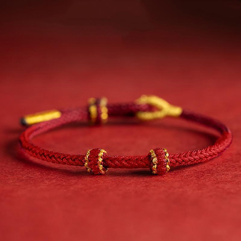 Hand-woven Knotted Red Rope Adjustable Size For Lovers Bracelet Jewelry Gifts