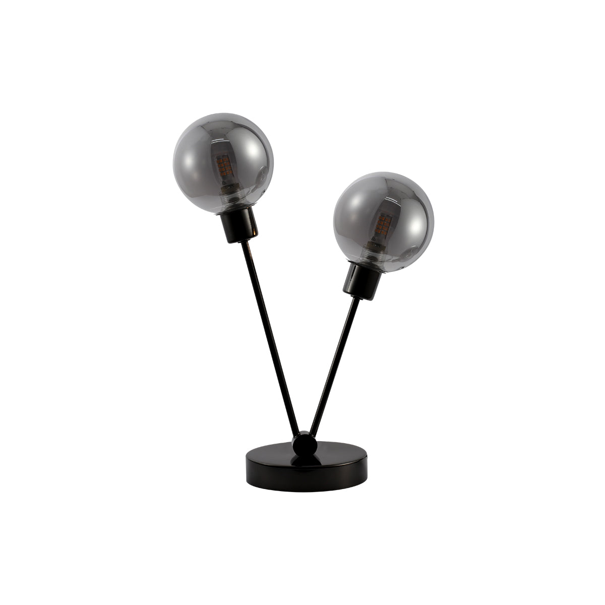 Black Chrome Metal Table Lamp G9 Bulbs 25W Grette