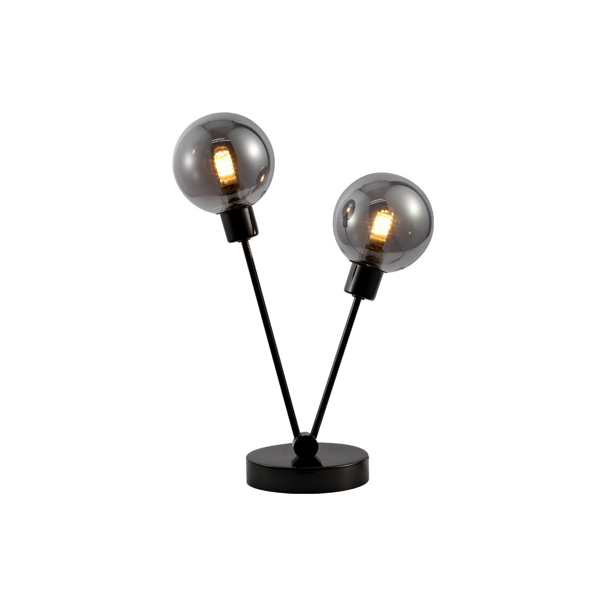 Black Chrome Metal Table Lamp G9 Bulbs 25W Grette