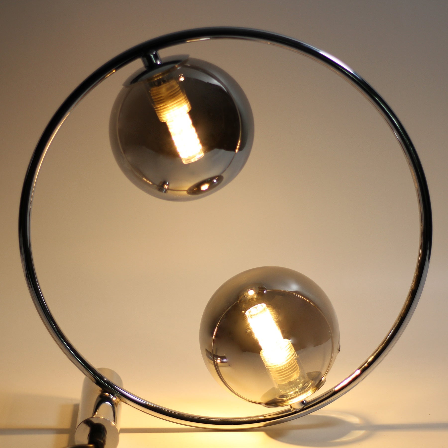 Chrome Table Lamp with Glass Shades, 2700K, 2 G9 Globes Included